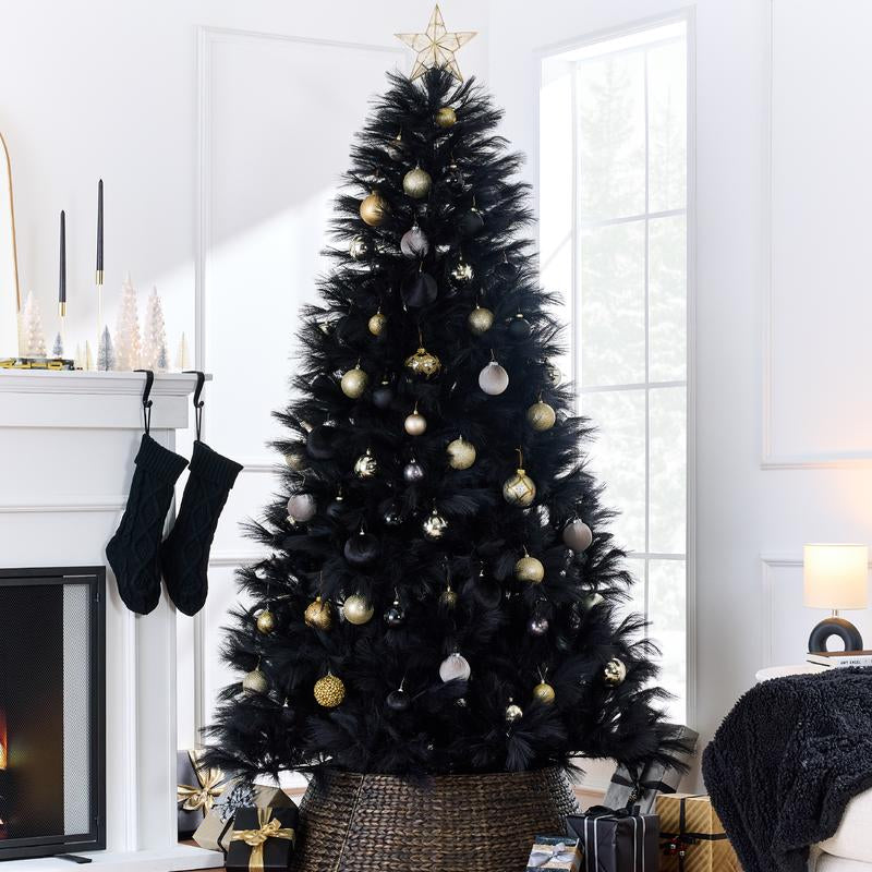 Best Choice Products Premium Artificial Pampas Christmas Trees, Multiple Colors & Sizes, Holiday Décor with Foldable Metal Base